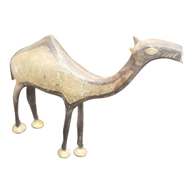 Vintage Brass Camel Figurine For Sale