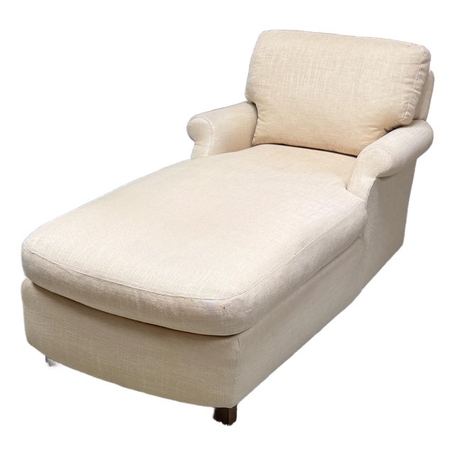 Pottery Barn Livingstone Chaise Lounge, Tan For Sale