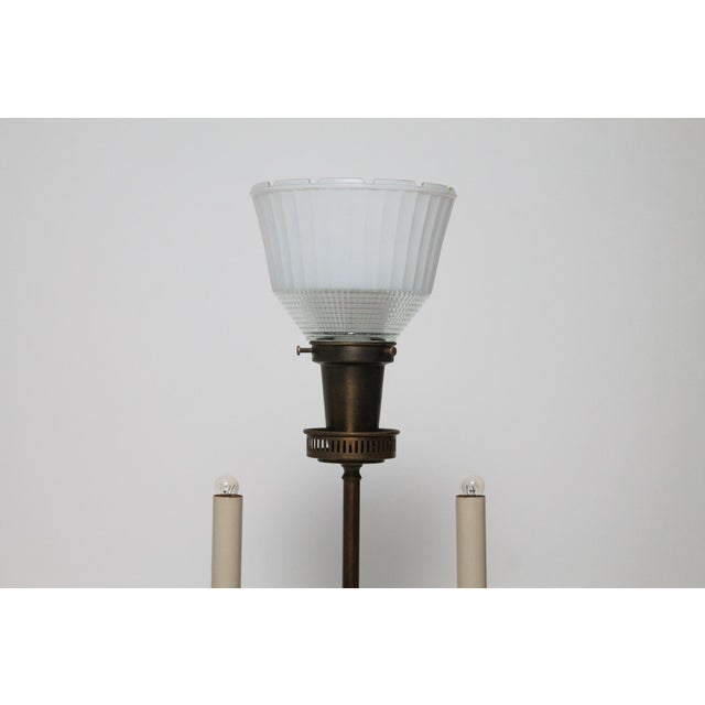 Wood Vintage Stiffel Neoclassical-Style Brass Bouillotte-Style Table Lamp For Sale - Image 7 of 15