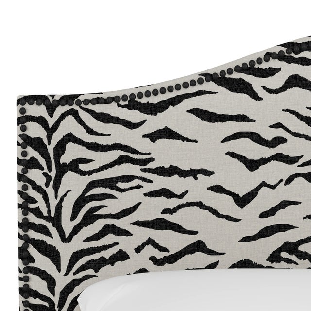 Cloth & Company Ashland Headboard in Cream Black Linen Zebra, Queen For Sale - Image 4 of 7