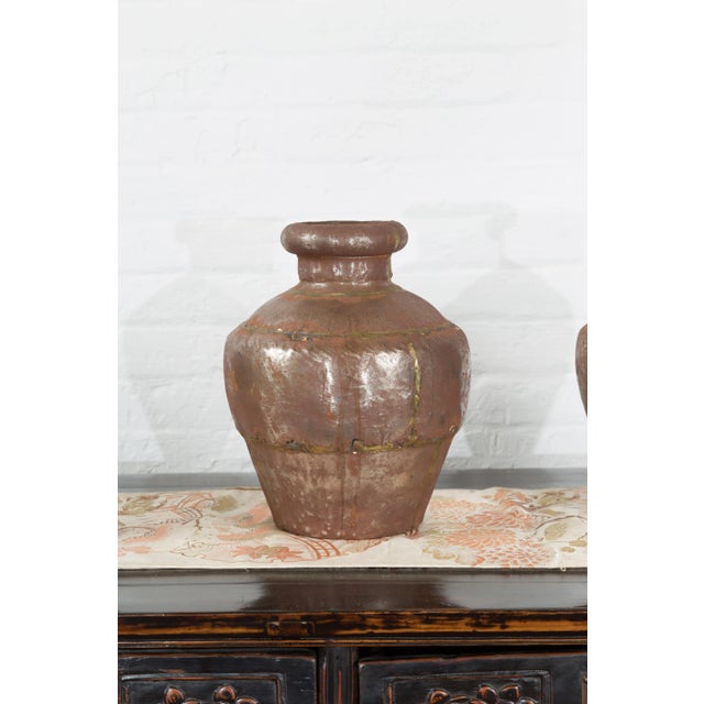 19th Century Indian Metal Vessels with Weathered Patina - Set of 3 For Sale - Image 12 of 13