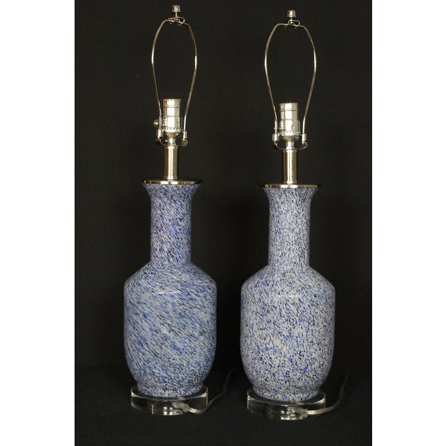 Mid 20th Century Seguso Style "Tweed" Murano Lamps. For Sale In Miami - Image 6 of 12