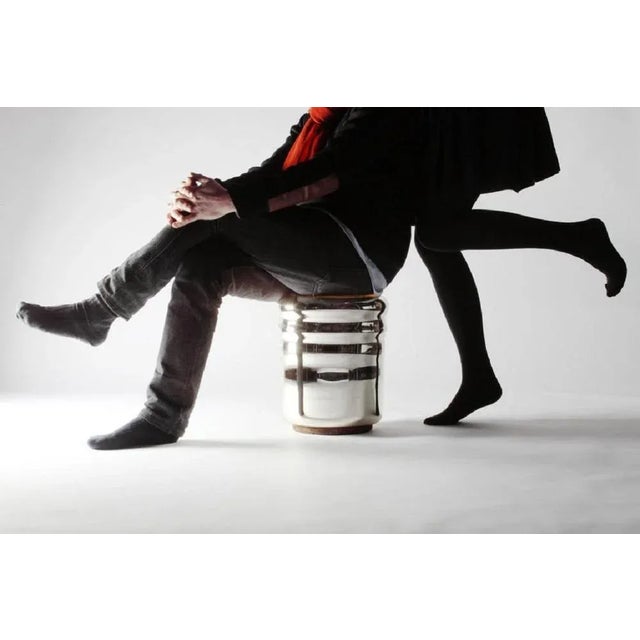 Not Yet Made - Made To Order Silver Wave Stool by Haymann Editions For Sale - Image 5 of 6