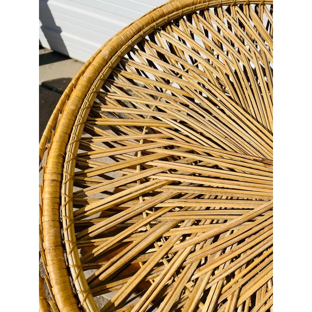 Vintage 1970s Spun Wicker Rattan Table For Sale - Image 6 of 12