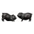 Vintage Pair of Gilt Bronze Pig Figures - Chinese Zodiac Sculptures For Sale