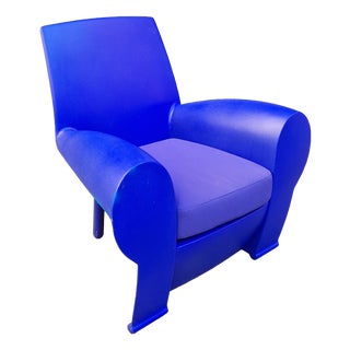Richard III Armchair in Blue Polyurethane by Philippe Starck for Baleri Italia, 1985 For Sale