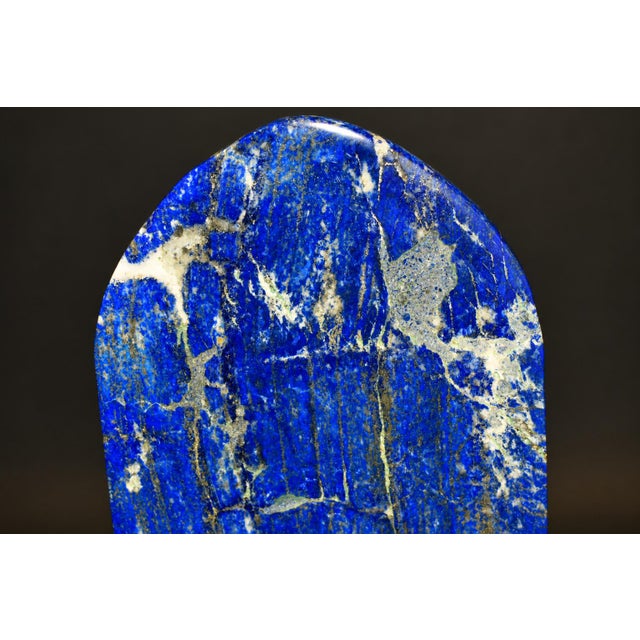 Finest Lapis Lazuli Tibetan Makahala Statue 9.5" Natural Gemstone Hand Carved For Sale - Image 14 of 14