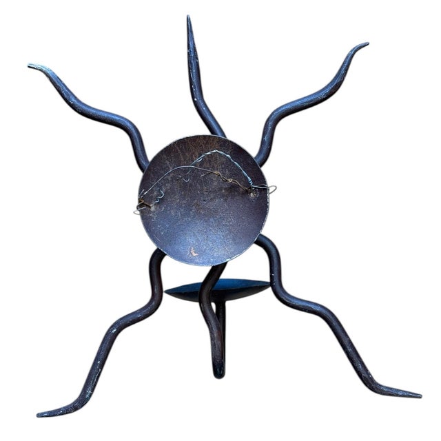 Vintage Wrought Iron Brutalist Gothic Wall Sconce For Sale In Phoenix - Image 6 of 6