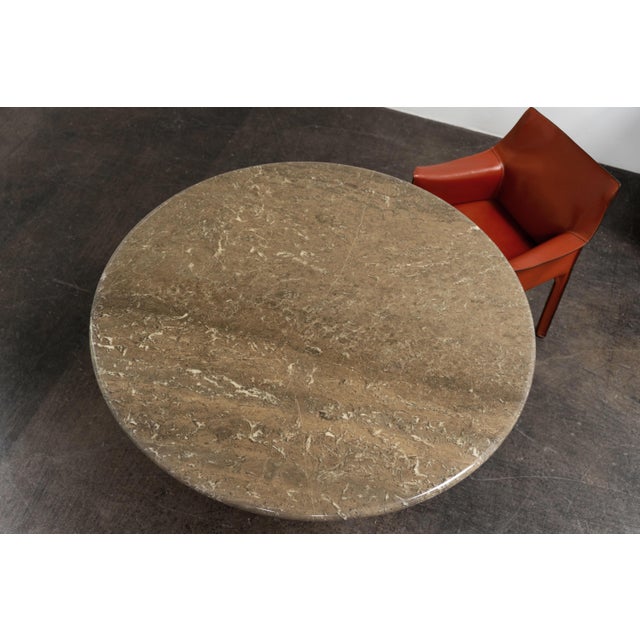 Mid-Century Modern Italian Brown-Grey Marble Dining Table by Angelo Mangiarotti, 1970s For Sale - Image 3 of 15