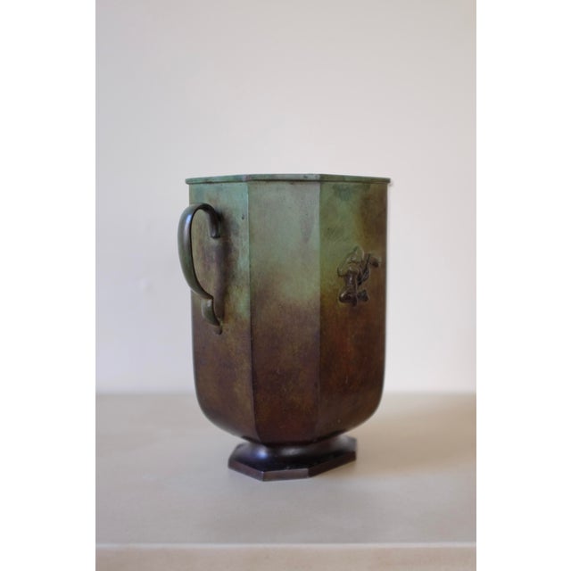 1930s Bronze Vase by Jacob&nbsp;Ängman for GAB, Sweden, in the 1930s. The design bare marks of...