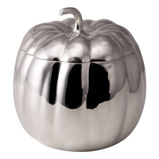 Vintage Italian Silver Plated Pumpkin Ice Bucket by Teghini. 1970 For Sale