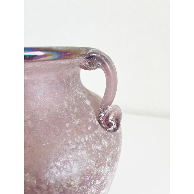 Scavo Glass Vase, Italian Seguso Murano Style For Sale - Image 10 of 11