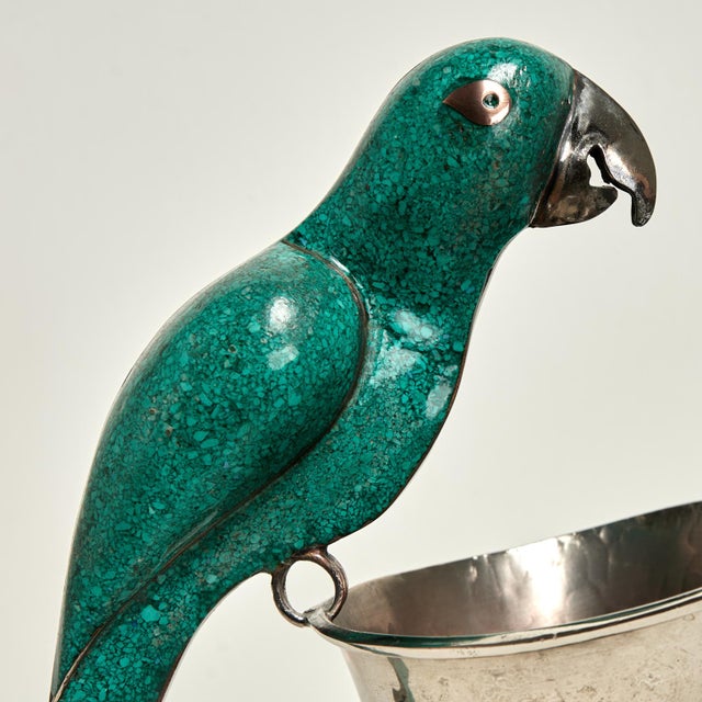Mid 20th Century Vintage Silver Plate Pitcher With Parrot Handle by Alfredo Villasana For Sale - Image 5 of 8