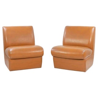Set of Vintage Vinyl Leather Armchairs, 1980s For Sale