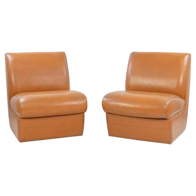 Set of Vintage Vinyl Leather Armchairs, 1980s For Sale