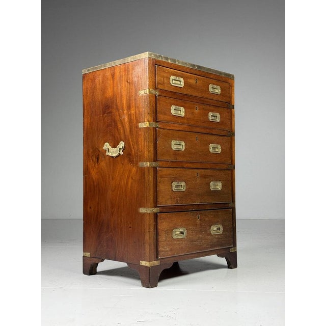 Wood Campaign Chest of Drawers in Mahogany, 1800s For Sale - Image 7 of 18