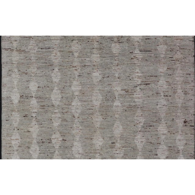 Cream Modern Moroccan Rug by Keivan Woven Arts With All-Over Pattern 8'8 X 11'5 For Sale - Image 8 of 12