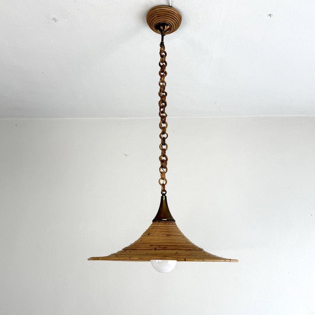 Wicker Chandelier in the style of Vivai del Sud, Italy, 1970s For Sale - Image 11 of 11