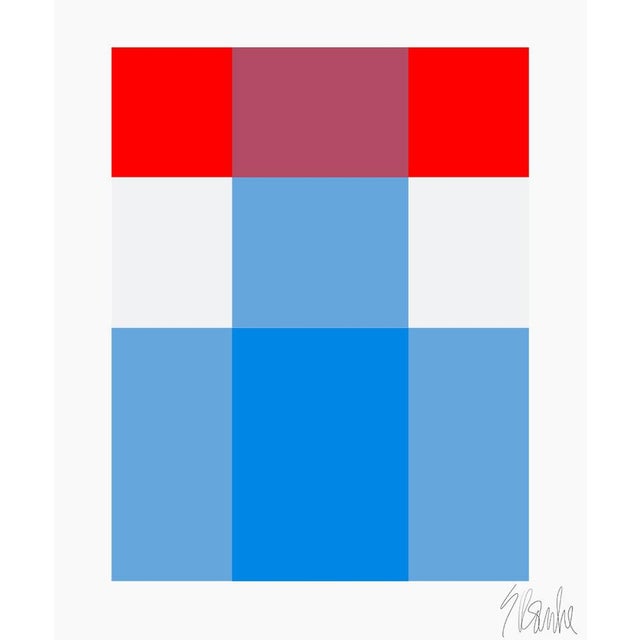 French Picnic, Red Over Blue Fine Art Print 40" X 50" by Liz Roache For Sale