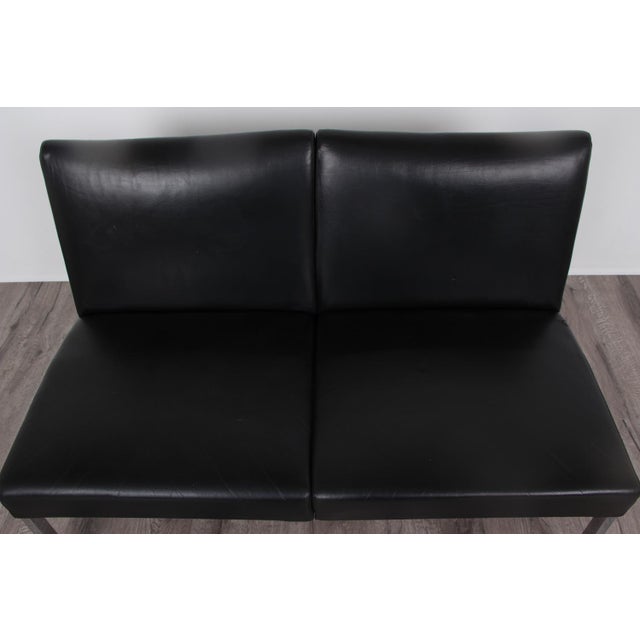 Black Faux Leather and Chrome-Plated Frame Sofa from Wilkhahn, 1970s For Sale - Image 10 of 12