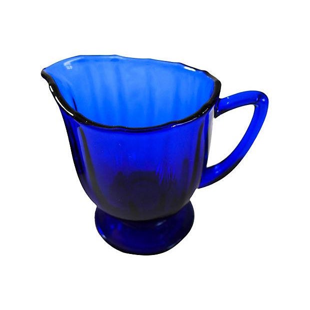 Cobalt Blue Glass Sugar and Creamer Chairish