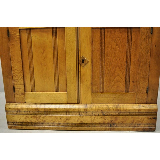 Brown Antique Eastlake Victorian Golden Oak Washstand Commode Cabinet With Backsplash For Sale - Image 8 of 12