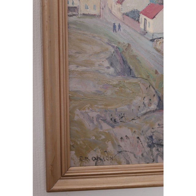 E. R. Olsson, Village Scene II, 1950s, Oil on Panel, Framed For Sale - Image 14 of 18