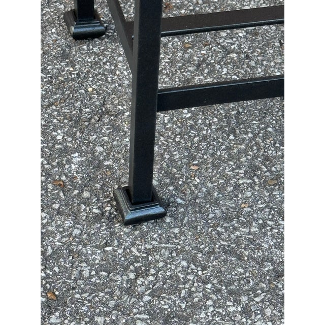 Wood Iron Side Table W/Antique Top For Sale - Image 7 of 8