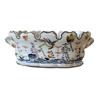Late 20th Century Handpainted Faience Tiffany & Co. Chinoiserie Jardineire For Sale