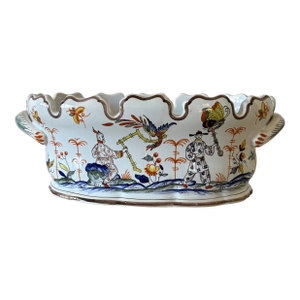Late 20th Century Handpainted Faience Tiffany & Co. Chinoiserie Jardineire