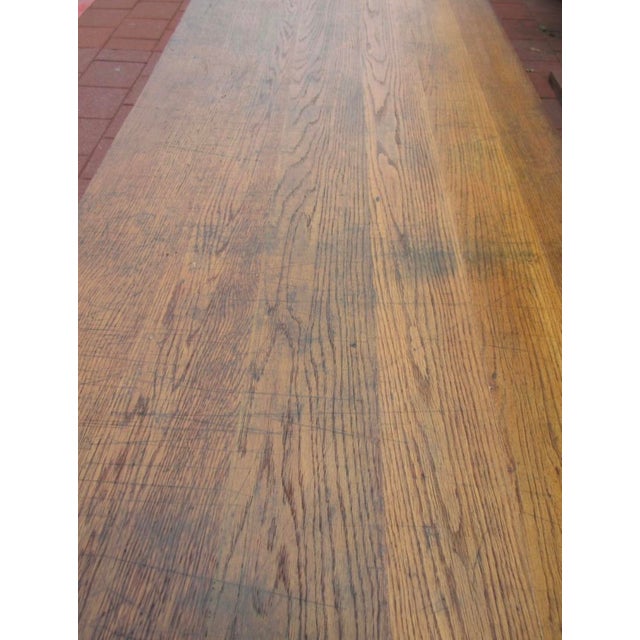 Huge Big Large Oak Arts and Craft English 1900s Kitchen Worktable. For Sale - Image 10 of 10
