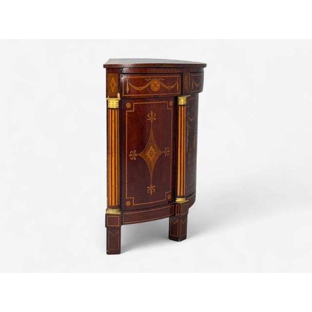 A Pair of Italian Neoclassical, Marquetry, Satinwood, Demilune Chests, Italy, 19th C. For Sale - Image 18 of 18