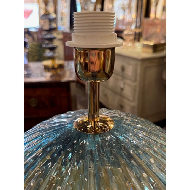 Pair of Murano Glass Globe Lamps For Sale - Image 4 of 5