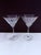 Glass Pair of Vintage Mikasa Cheers- Etched Glass Vertical Martini Glasses Modernist Barware For Sale - Image 7 of 8