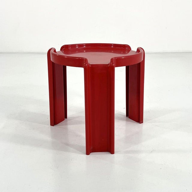 Red Side Table by Giotto Stoppino for Kartell, 1970s For Sale - Image 3 of 9