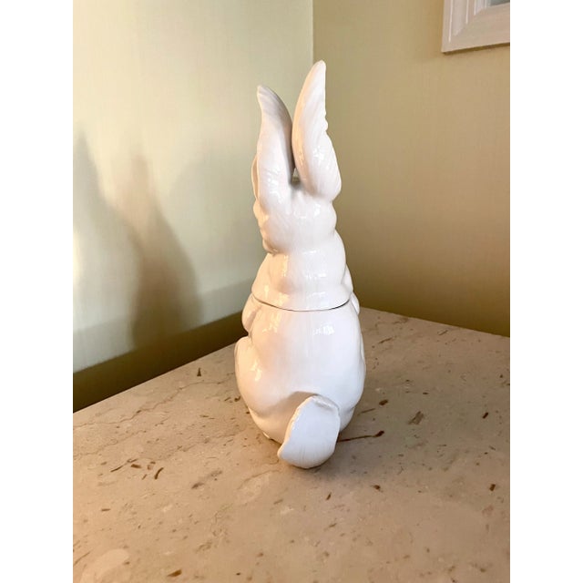 Italian Ceramic Rabbit Jar With Lid For Sale - Image 4 of 8