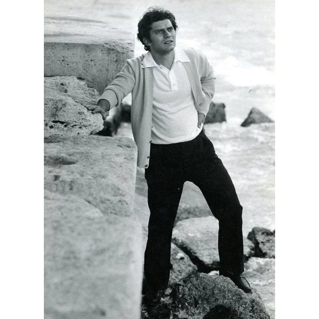 Portrait of Italian Singer Luigi Tenco by Pietro Pascuttini - B/w Photo - 1960s 1960s For Sale - Image 3 of 3