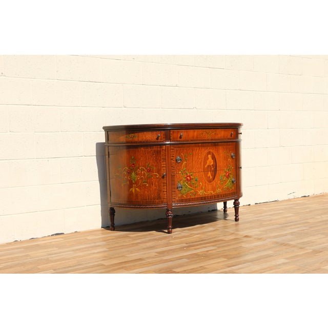 Early 20th Century Early 20th Century Blackhawk Furniture Co. Louis XV Style Hand-Painted Sideboard Buffet Cabinet For Sale - Image 5 of 18