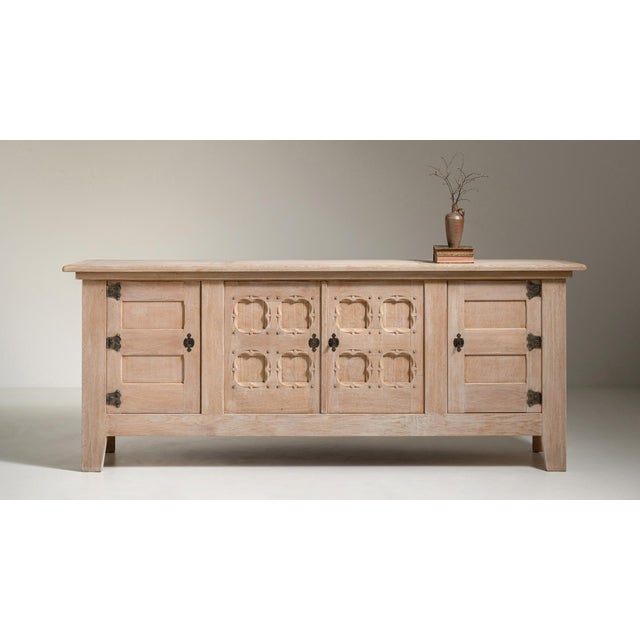 1970s French Oak Brutalist Buffet For Sale - Image 14 of 17