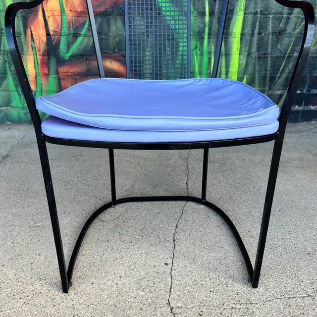 Black Set of 6 80s Postmodern Iron Patio Chairs For Sale - Image 8 of 12