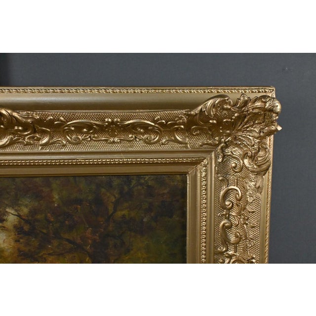 Salvignac, Pond Under the Woods, Early 20th Century, Oil on Canvas, Framed For Sale - Image 13 of 18