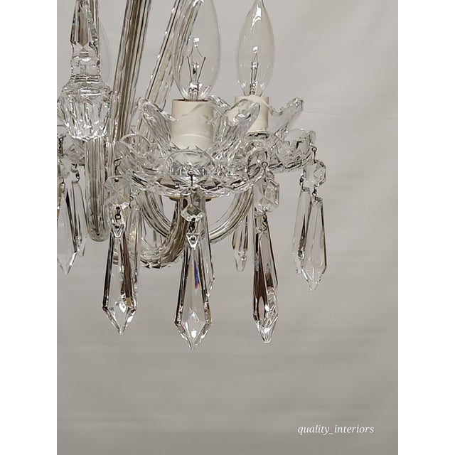 Traditional Vintage Waterford Fleur De Lis S Curved Cut Crystal 5 Arm 5 Light Chandelier For Sale - Image 3 of 12
