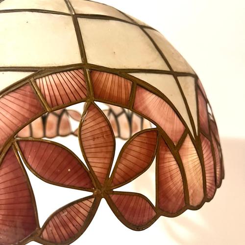 Metal Vintage Capiz Two-Tone Lampshade For Sale - Image 7 of 12