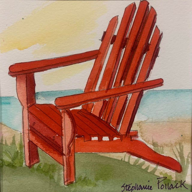 Vintage Stephanie Pollack, Original Watercolors. Set of 6. For Sale - Image 4 of 11