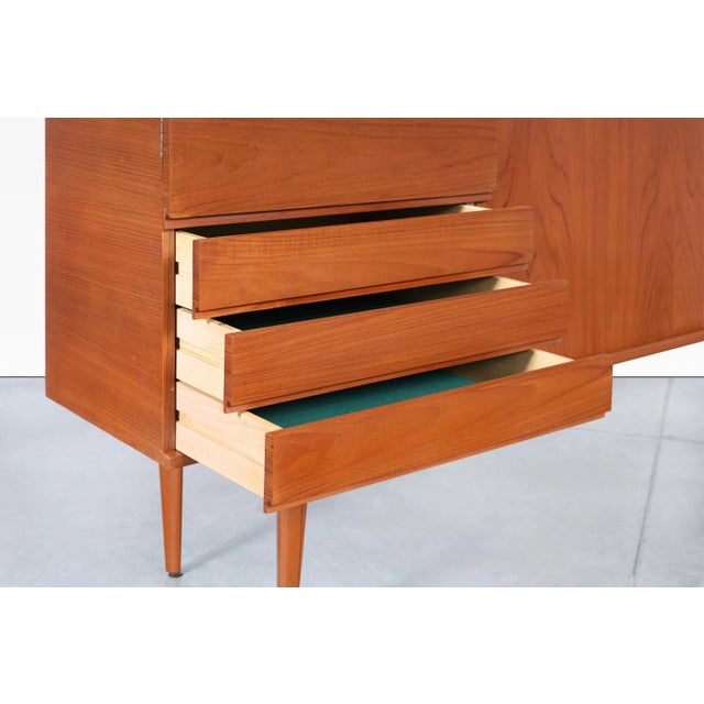 Burnt Orange Scandinavian Modern Teak Tambour Door Credenza by h.w. Klein for Bramin For Sale - Image 8 of 12