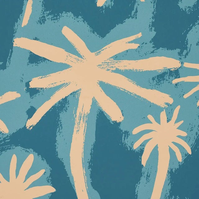 Traditional Schumacher Palmitas Wallpaper in Bahama For Sale - Image 3 of 4
