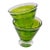 Pair of Lime-Green Hand-Blown Mexican Cocktail Glasses For Sale