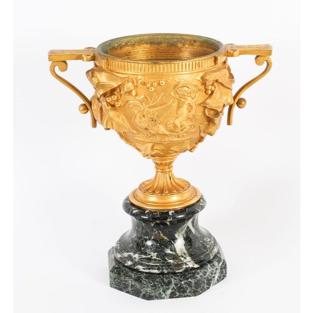 Antique Classical French Grand Tour Gilt Bronze Urns, Set of 2 For Sale - Image 17 of 18