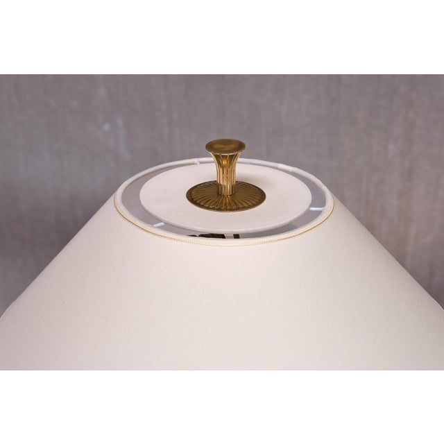 Vintage Swedish Table Lamp in Brass and Elm by Harald Notini, 1940s For Sale - Image 10 of 12