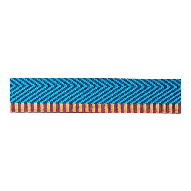 Schumacher Chevron Twill Tape in Peacock For Sale